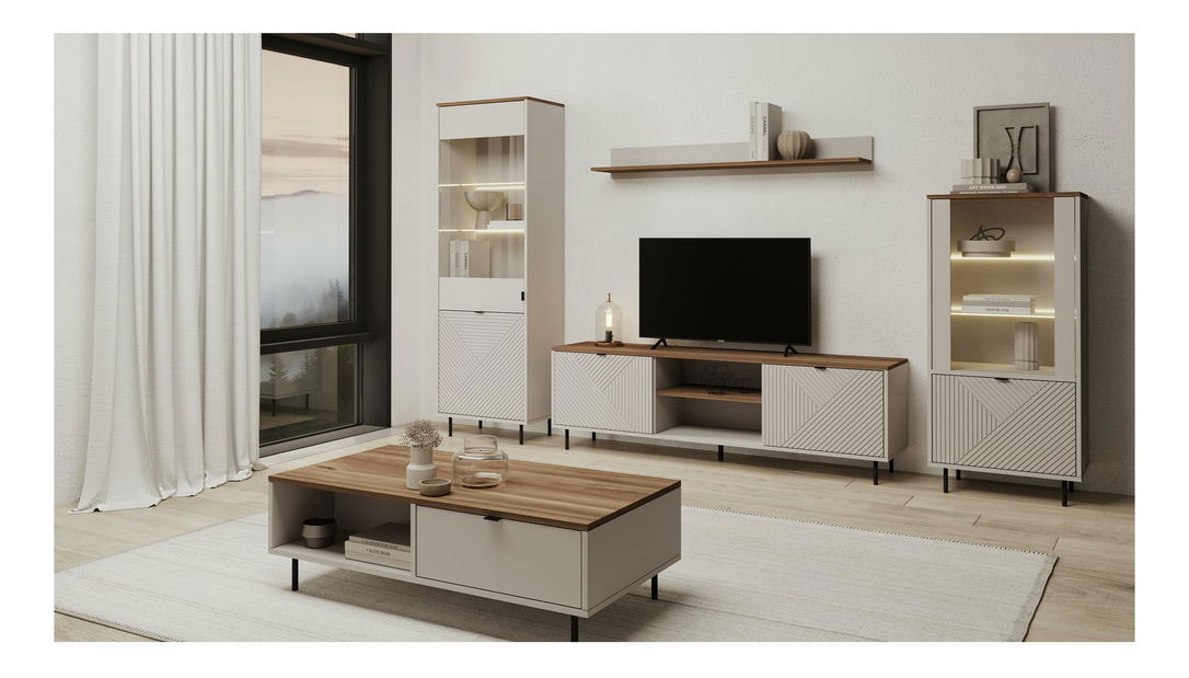 Măsuță de cafea Eliminados (cașmir + stejar castello) 