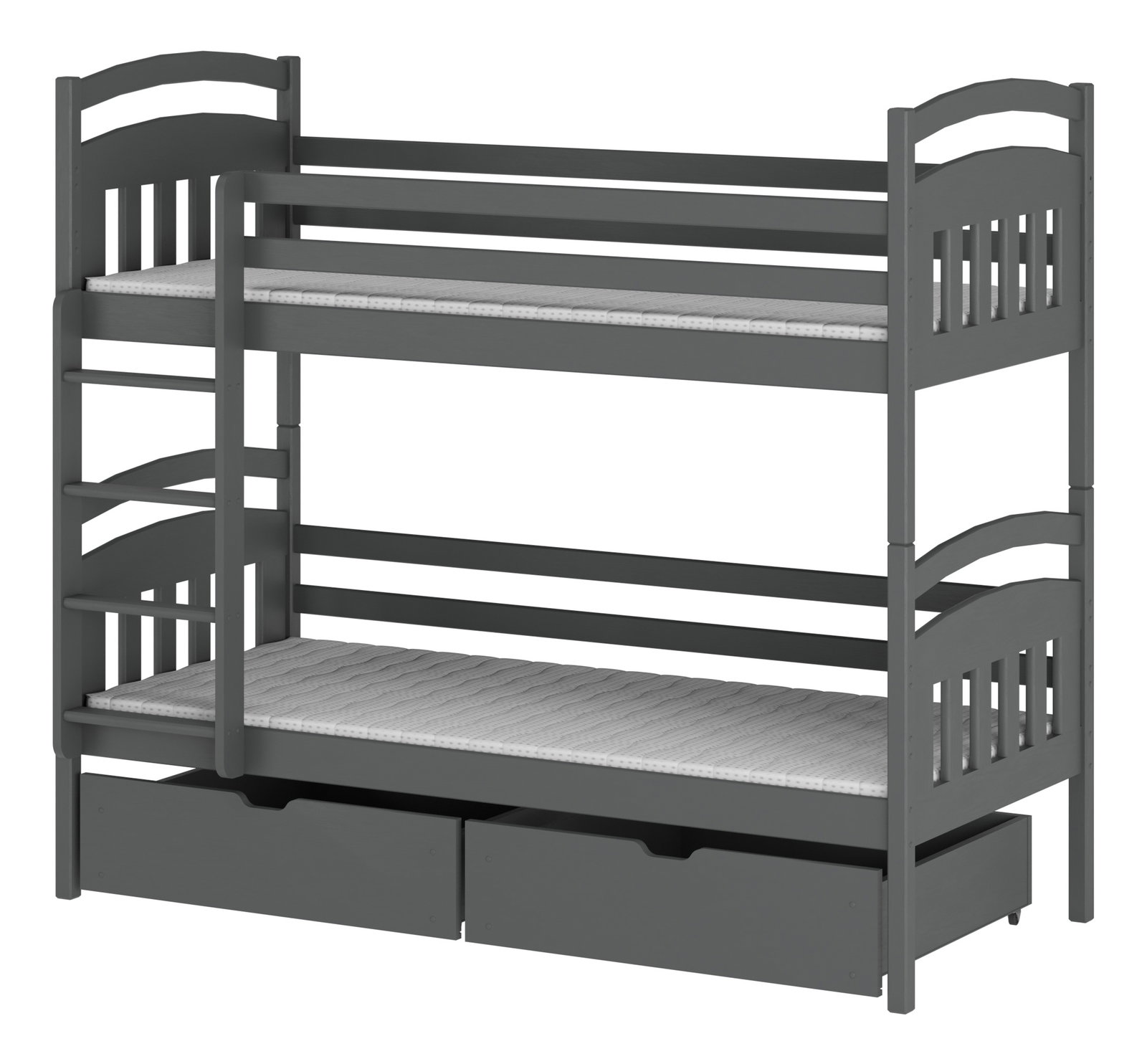 Detská posteľ 90 x 190 cm Galvin (s roštom a úl. priestorom) (grafit)