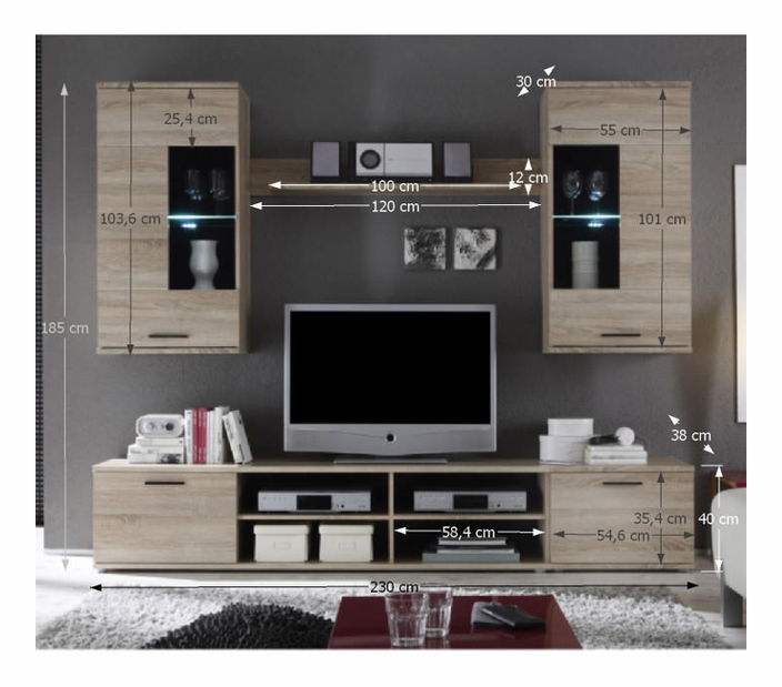 Obývacia stena Fence 2 (s osvetlením)