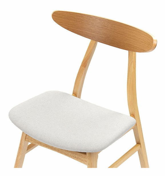 Set 2 ks jedálenských stoličiek Lynza (svetlé drevo + svetlosivá)