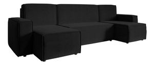 Rohová sedacia súprava v tvare U Copenhagen U (čierna + čierna)