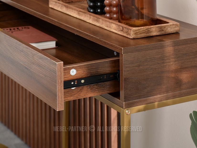 Konzolni stolić Norma M (orah + zlatna)