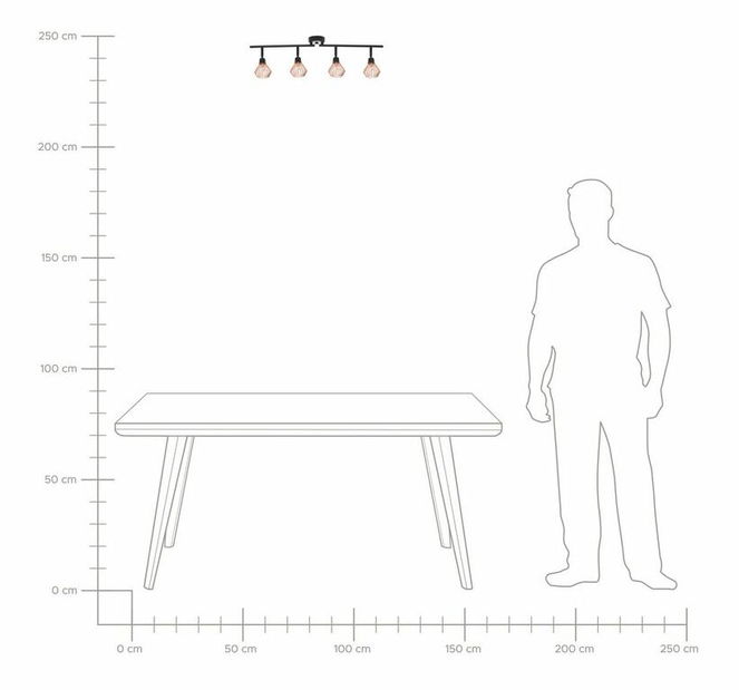 Lampă cu pandantiv Ventura L (cupru negru)