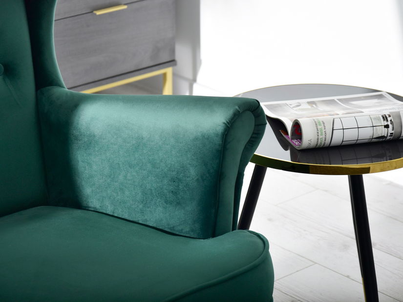 Pohovka dvojsedačka v tvare ušiak Muriera (zelená + čierna)