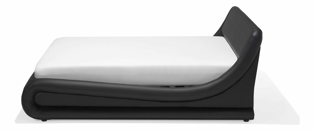 Pat matrimonial 180 cm AVENUE (cu spațiu de depozitare) (cu somieră) (negru) *vânzare stoc