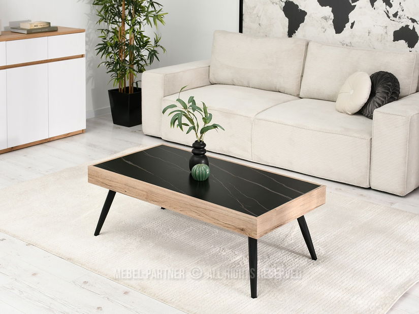 Dohányzóasztal Flock (fekete márvány + fekete)