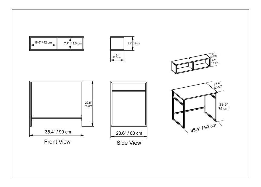 Masă PC Gomma (Alb + auriu) 