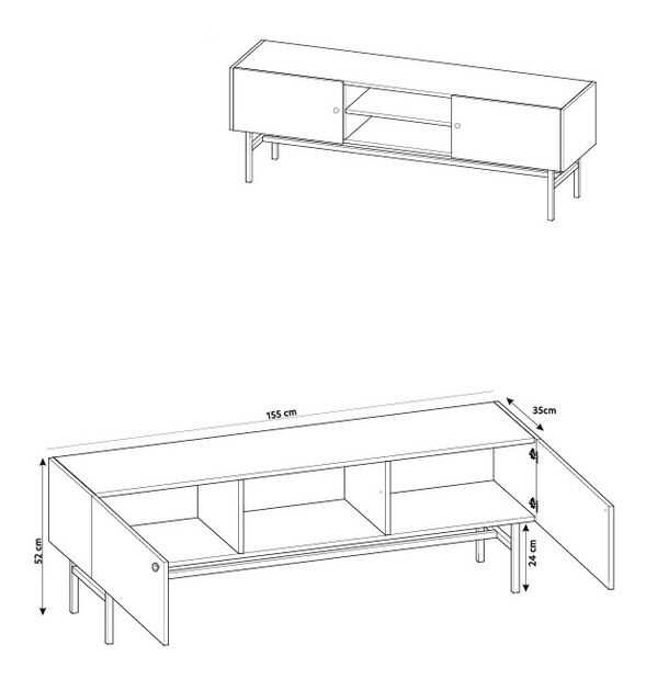Masă TV/Dulap Desanta (negru)