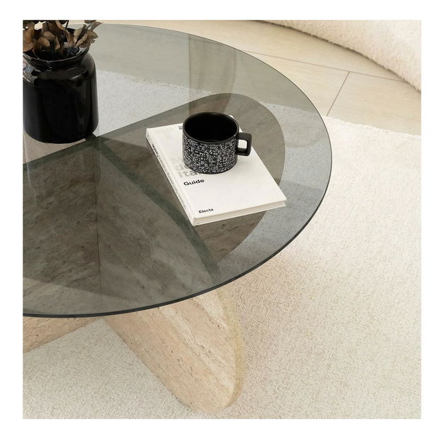 Dohányzóasztal Bubbly (travertin + füst)