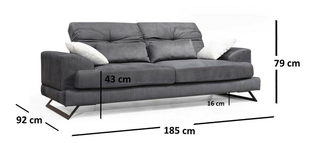 Pohovka dvojsedačka Friddy (antracit)