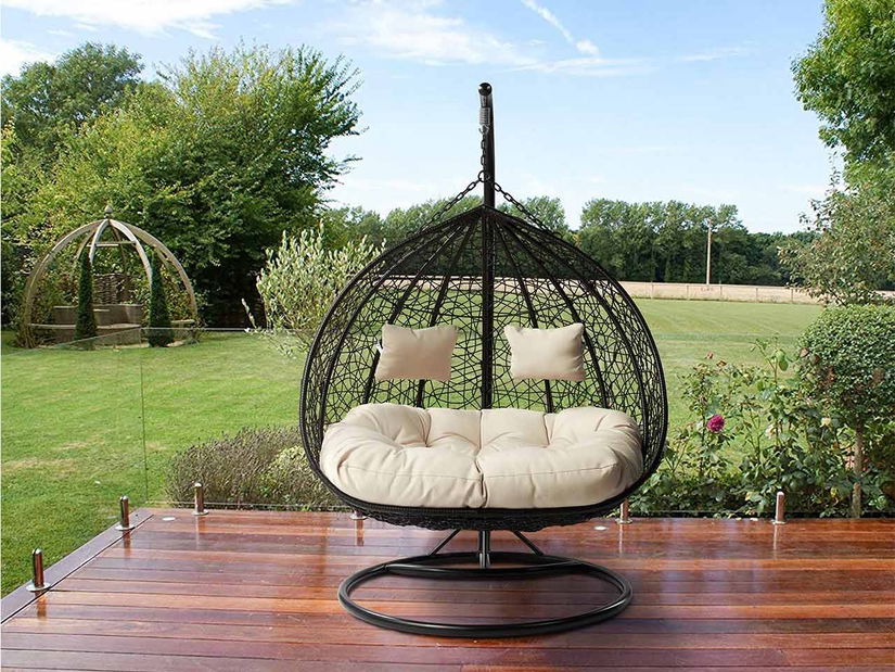 Függesztett fotel Loma (fekete + krém) 