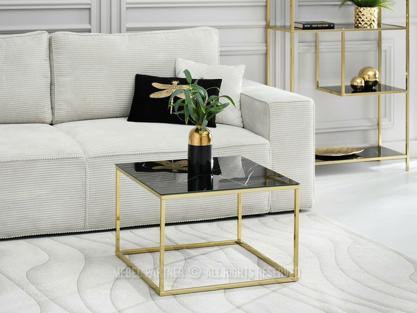 Măsuță de cafea Bella M (negru + auriu)