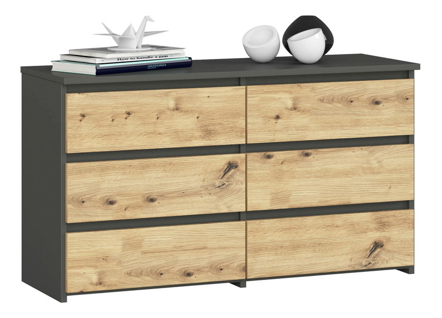 Comodă Crueldad (grafit + stejar artisan)