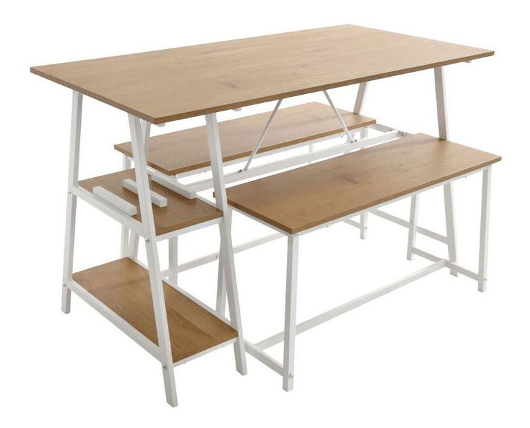 Set sufragerie 1+2 SAFAR (stejar + alb) (pentru 2 persoane)