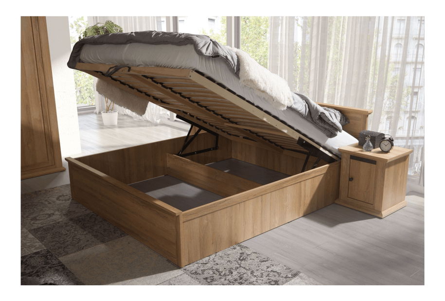 Franciaágy 160 cm Leoras MZ21 (ágyráccsal) (grand tölgy)