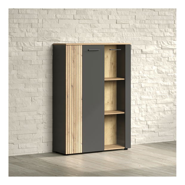 Vitrina Esferas 3 (grafit + hrast evoke) 