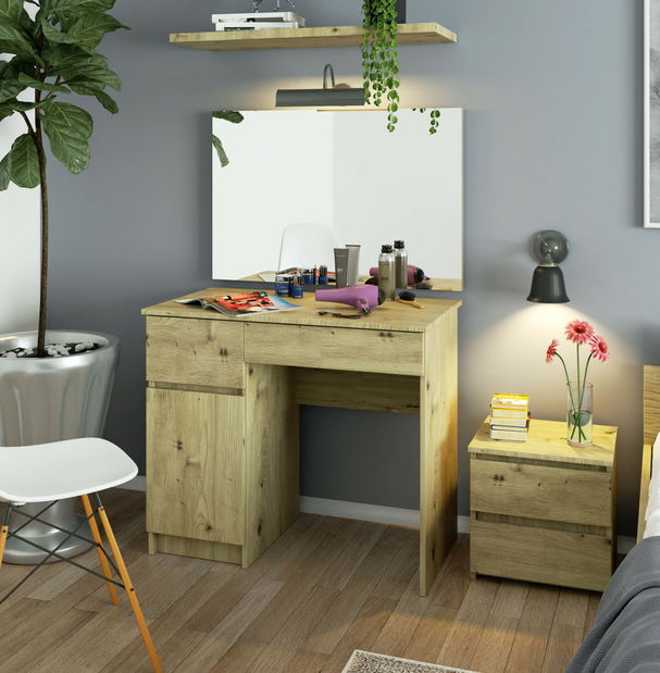 Toaletný stolík Parijat (dub artisan) (so zrkadlom) (L)