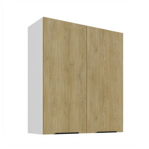 Dulap superior de bucătărie Carminia 80 G-90 2F (stejar cremona + alb)