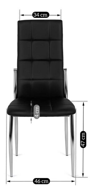 Étkezőszék Marinaleda (fekete öko-bőr) 
