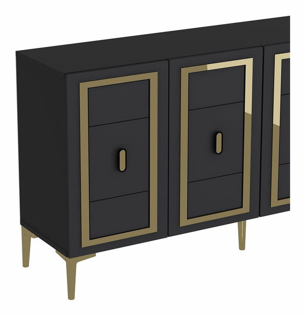 Skrinka Orino 1 (antracit + zlatá)