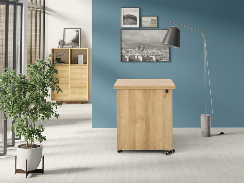 Masă de lucru pe roți Wernalo 1 (stejar riviera)