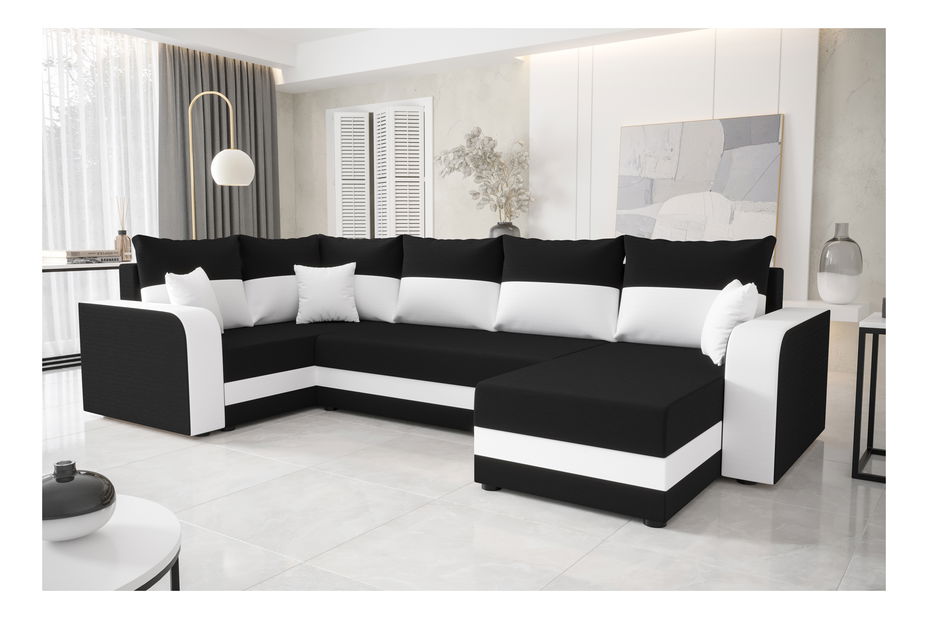 Colțar în formă de U Harmony Long (Negru + Alb) (S)