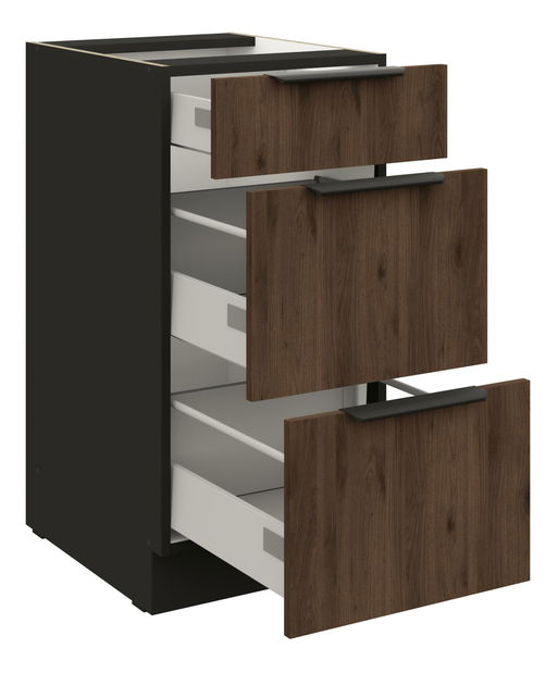 Dulap superior de bucătărie Manana 40 D 3s BB (Cadru: negru mat + front: nuc okapi)