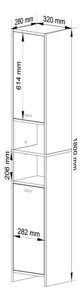 Regál Biologico (artisan tölgy + fehér)