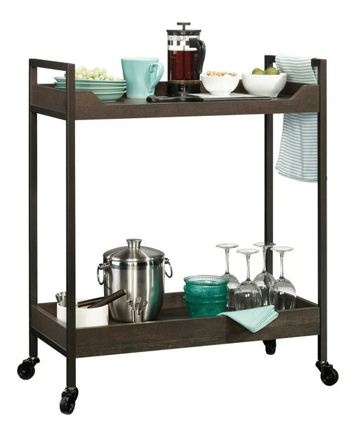 Servírovací stolík Lisane (tmavohnedá) 