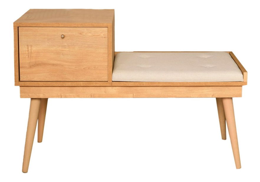 Băncuță Ursula (stejar + Crem)