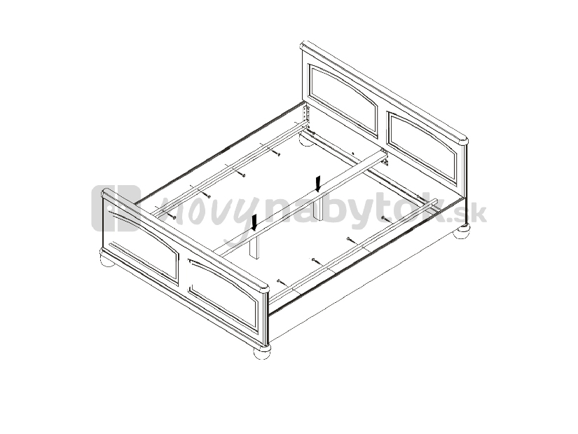 Manželská posteľ 160 cm BRW BAWARIA DLOZ 160