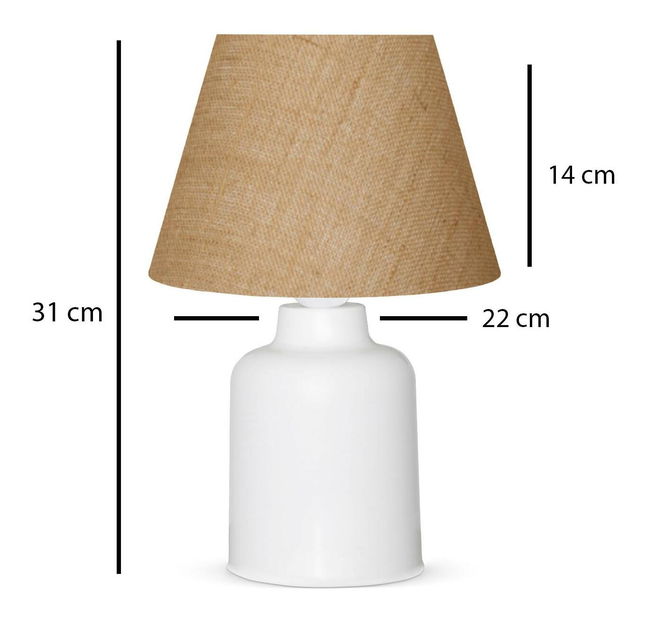 Lampă de masă Clevorentto 1 (crem + alb)