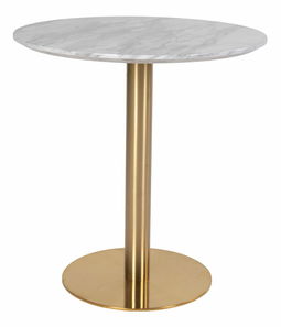 Masă de sufragerie Bvaria 3 (alb + alamă)