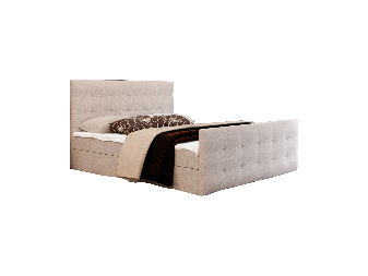 Bračni krevet  Boxspring 160 cm Milagros 2 (bež) (s madracem i prostorom za odlaganje)