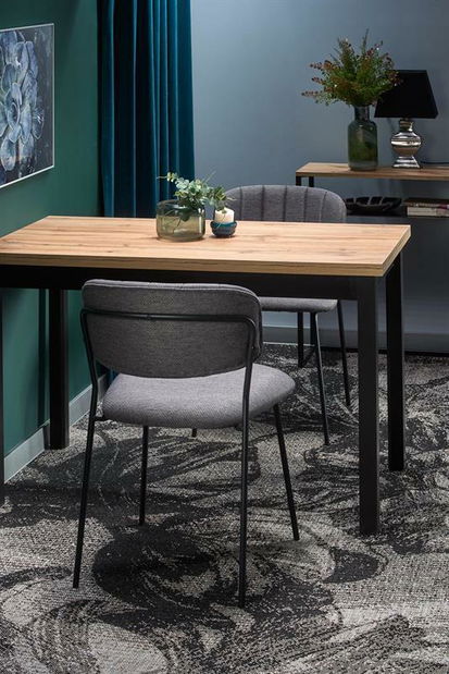 Blagovaonski stol Calaba (crna + hrast wotan)