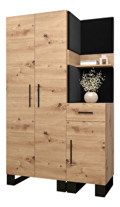 Set mobilier pentru hol Amanda 6 (Stejar artisan + Negru)