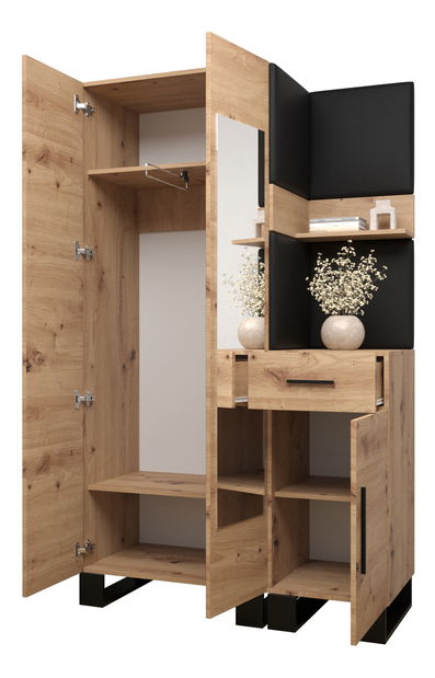 Set mobilier pentru hol Amanda 16 (Stejar artisan + gri închis)