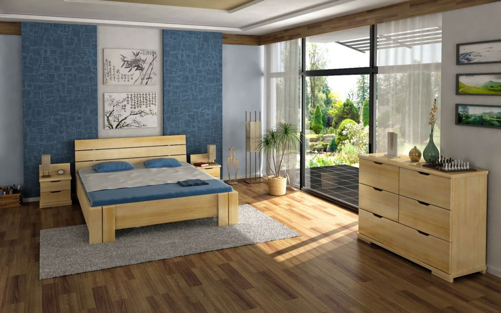 Franciaágy 160 cm Tosen High (fenyő)