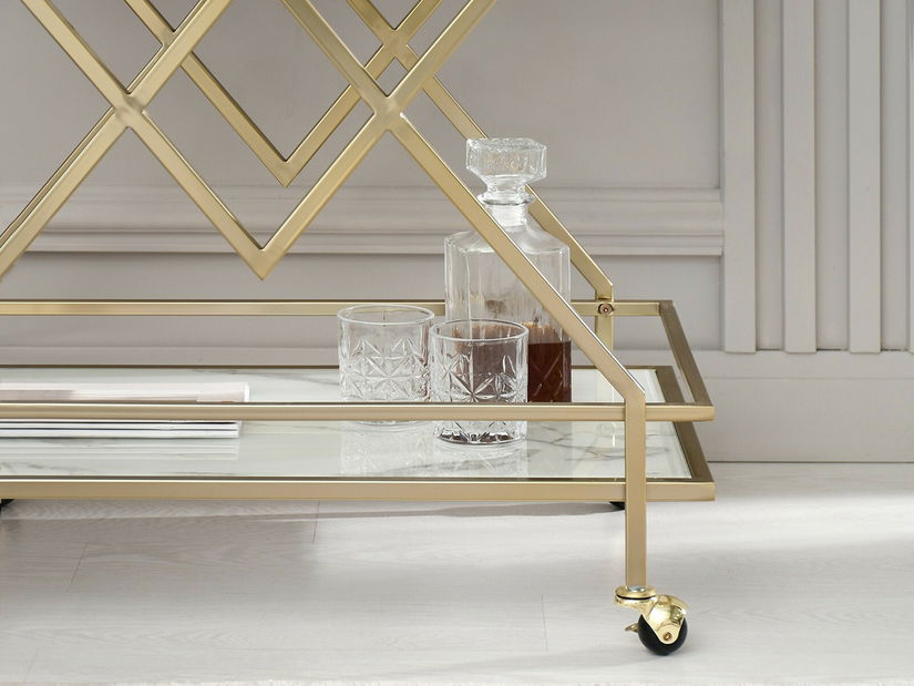 Măsuță de cafea Gemido (marmură + auriu)