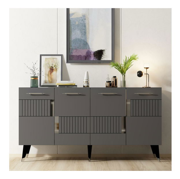 Szekrény Lotoka 2 (antracit + ezüst) 