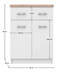 Komoda Topta Typ 41 2D1S60 (bijela + hrast sonoma)