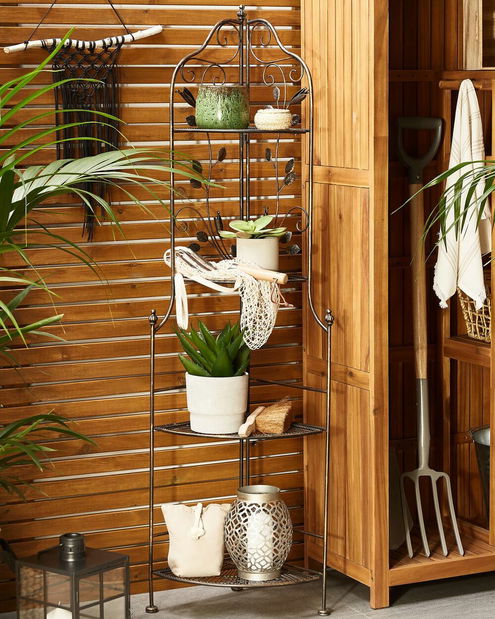 Záhradný regál SIRONO (čierna)