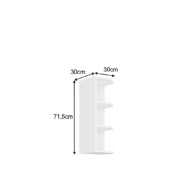Kutni gornji ormarić Strolis 30 G ZAK 72 (bijela) 