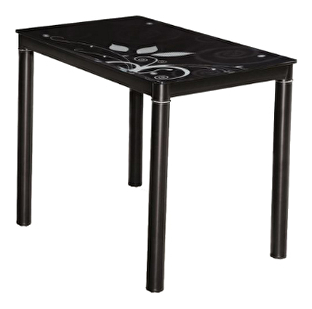Masă de sufragerie 80 cm Damion (negru + negru) (pentru 4 persoane) *vânzare stoc