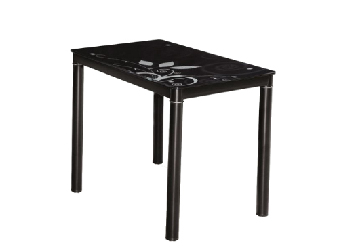 Masă de sufragerie 80 cm Damion (negru + negru) (pentru 4 persoane) *vânzare stoc