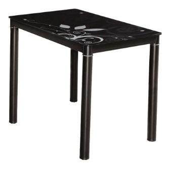 Blagovaonski stol 80 cm Damion (crna + crna) (za 4 osobe)