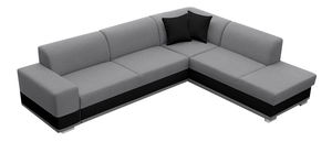 Rohová sedačka Darcia (svetlosivá + čierna) (P)