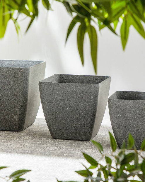 Kvetináč ZONS 42x42x42 cm (sklolaminát) (sivá)