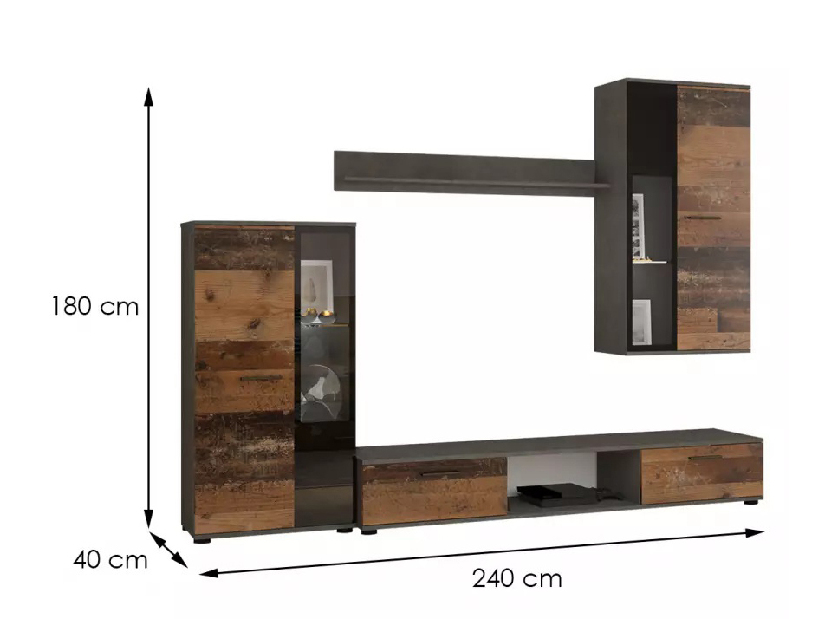 Mobilier living Saul (old mat + matera) (fără iluminat)