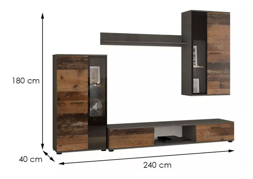 Nappali fal Saul (old mat + matera) (világítás nélkül)
